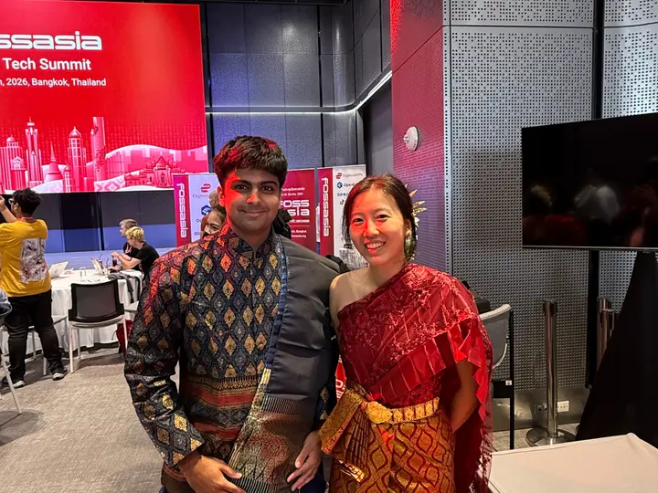 With Hong Phuc in traditional Vietnamese clothing
