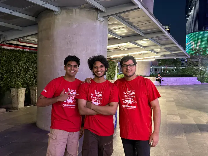 With Vedansh and Saksham at FOSSASIA Summit 2026