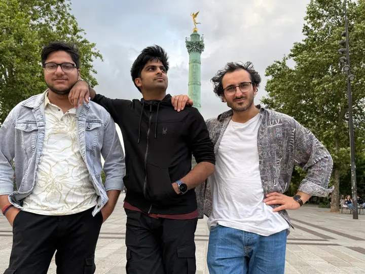 Arnav, Saksham, and Ricardo in Paris