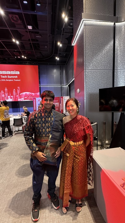 With Hong Phuc in traditional Vietnamese clothing