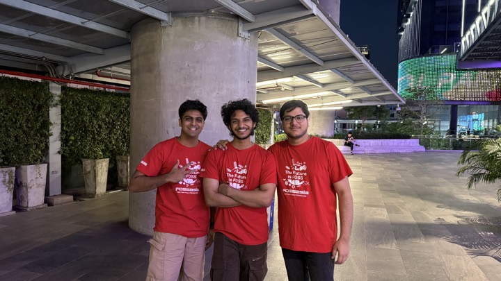 With Vedansh and Saksham at FOSSASIA Summit 2026