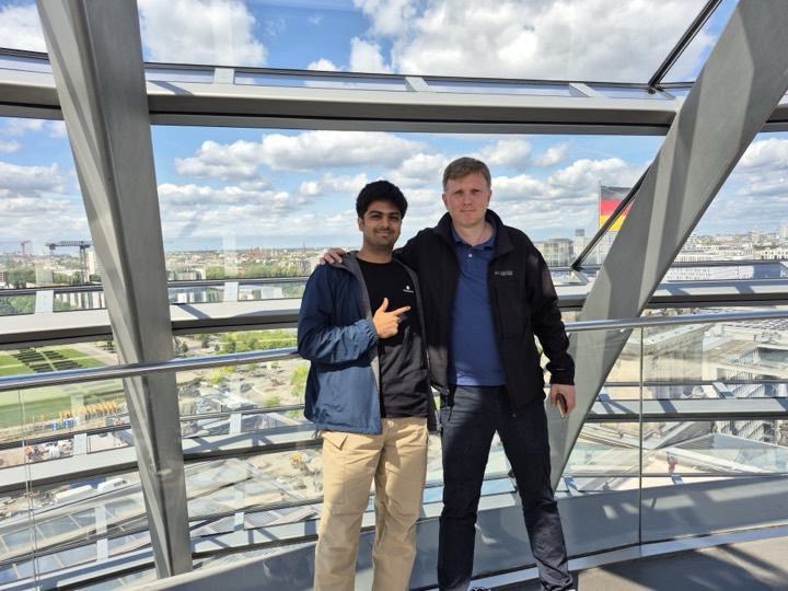 Inside the Reichstag dome with Mario