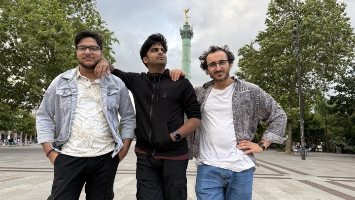 Arnav, Saksham, and Ricardo in Paris