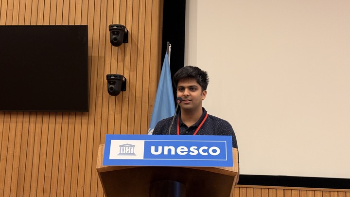 Arnav at UNESCO in Paris